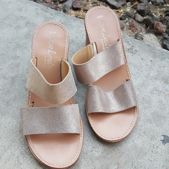 8 ITALIAN GOLD GEORGE J. LOVE LEATHER SANDALS - Picture 4 of 8